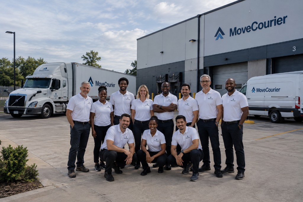 MoveCourier staff and fleet at the yard